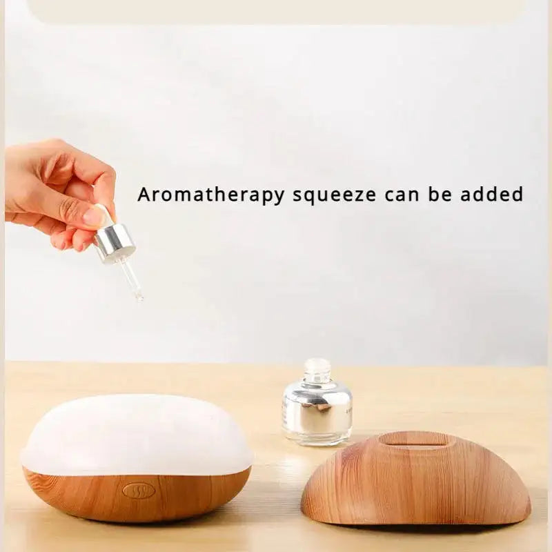 Ultrasonic Aroma Diffuser – 7 Color LED, Wood & Flame Design