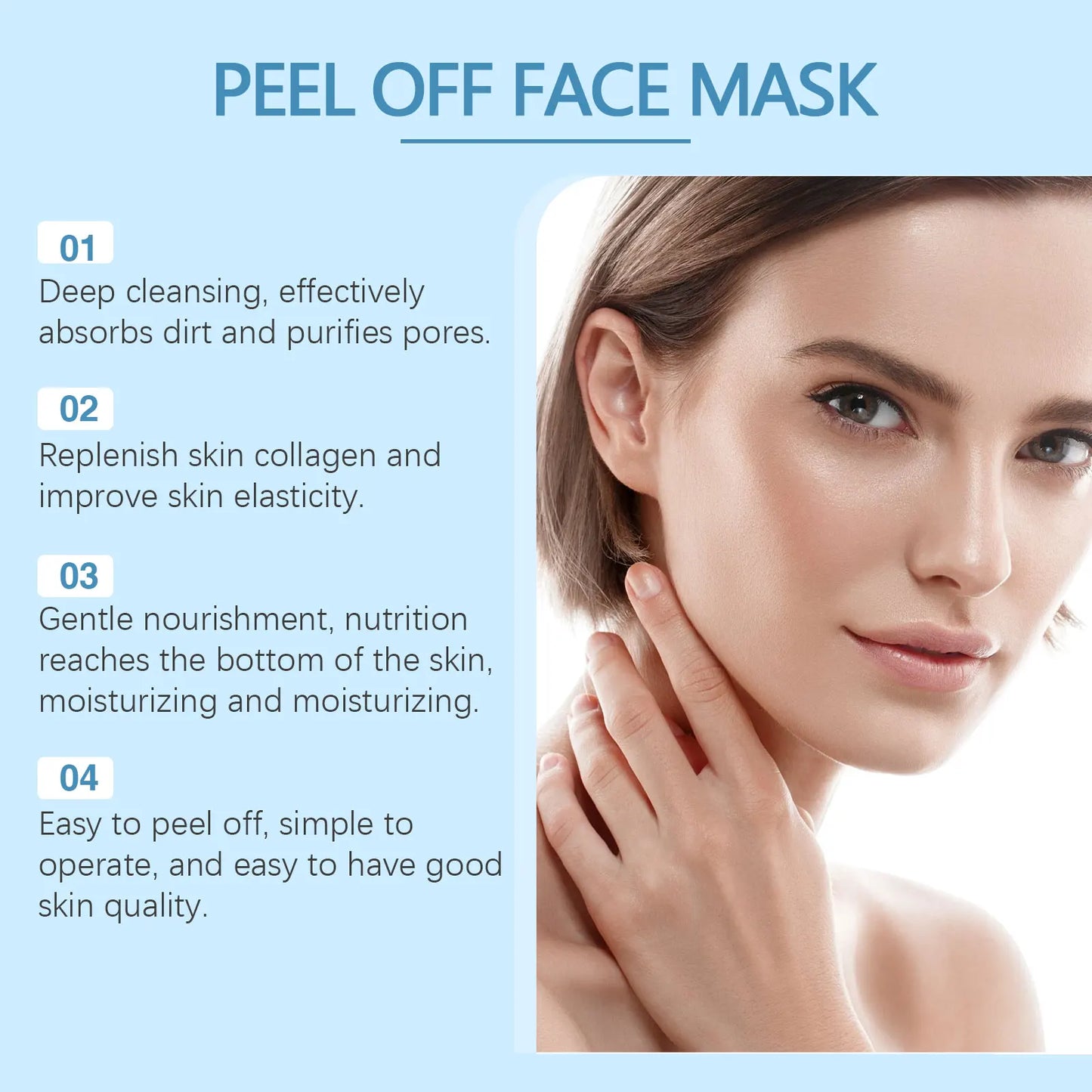 Bamboo Charcoal Blackhead Peel Off Mask Deep Cleansing & Pore Refining, 100g