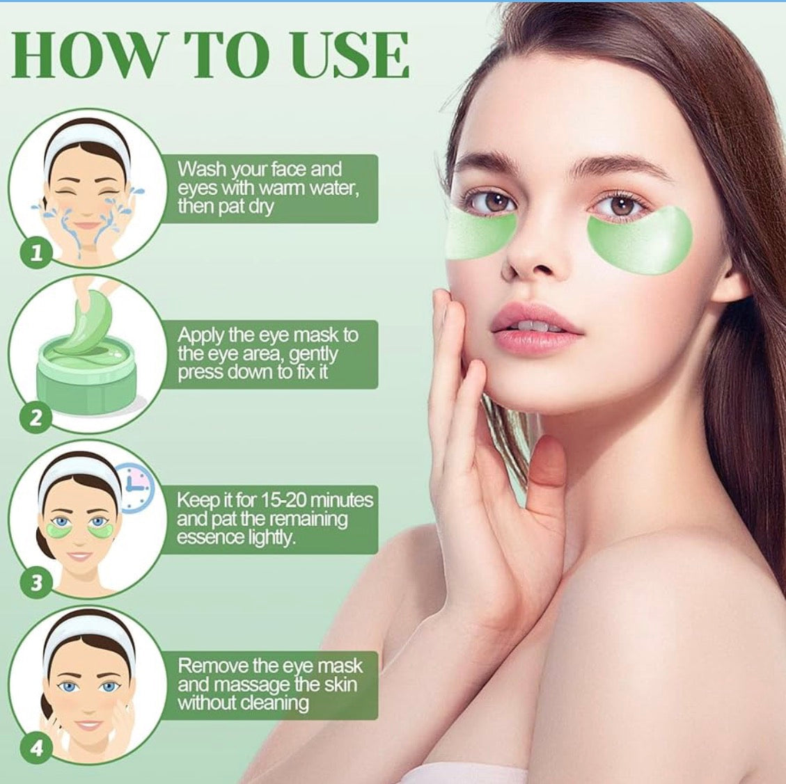 Aloe Vera & Collagen Eye Masks – Hydrate, Reduce Dark Circles & Puffiness
