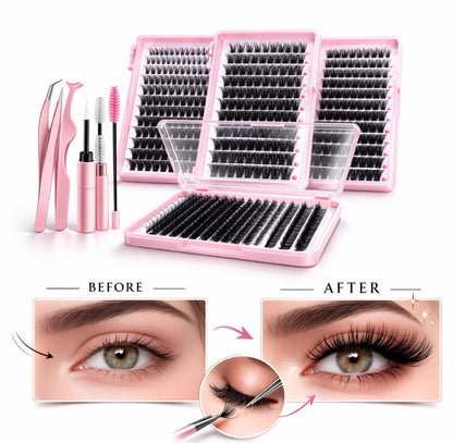 DIY Lash Extension Kit – Clusters 9-16mm Effet Volume Naturel