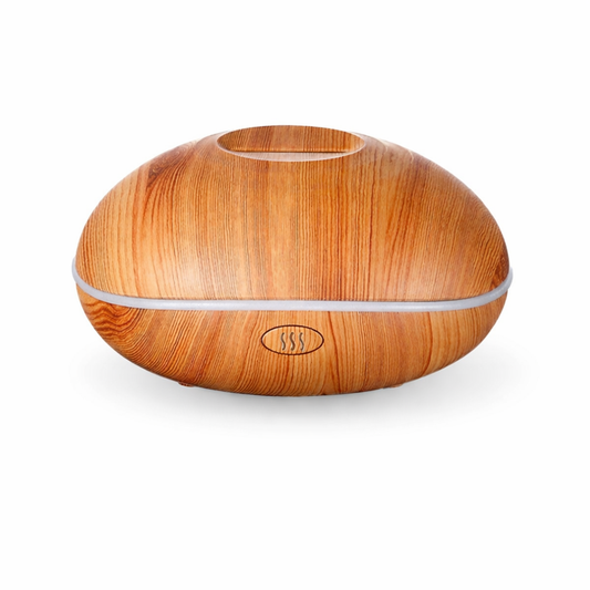 Ultrasonic Aroma Diffuser – 7 Color LED, Wood & Flame Design
