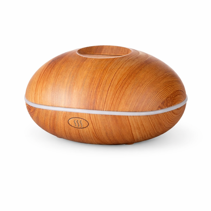 Ultrasonic Aroma Diffuser – 7 Color LED, Wood & Flame Design