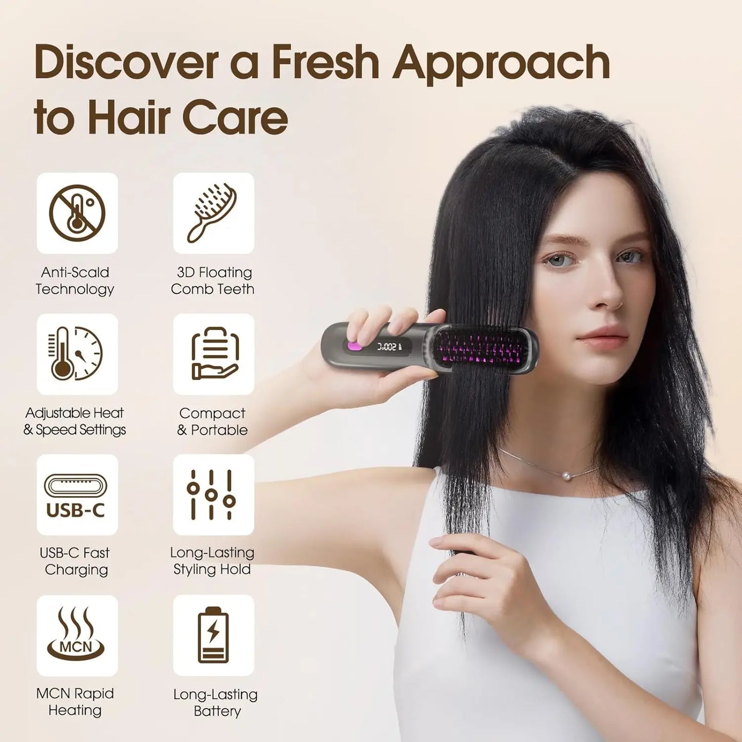 GlowSmooth – Cordless Portable Hair Straightener