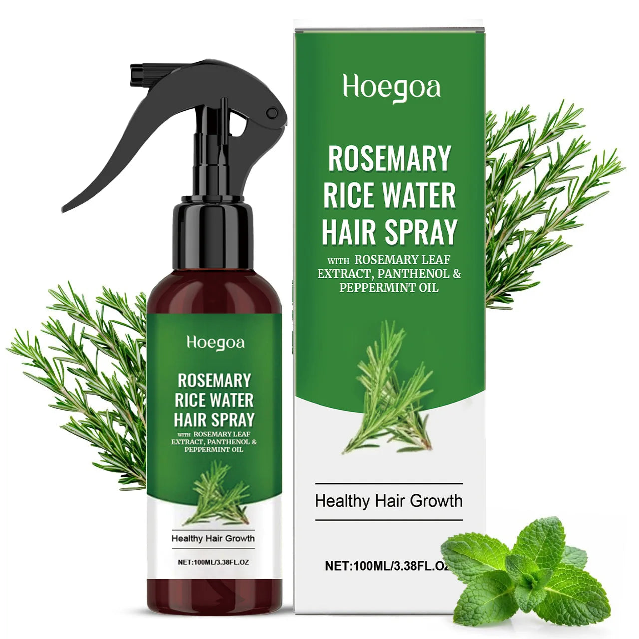 Rice Water & Rosemary Hair Growth Spray – Biotin & Peppermint Infused