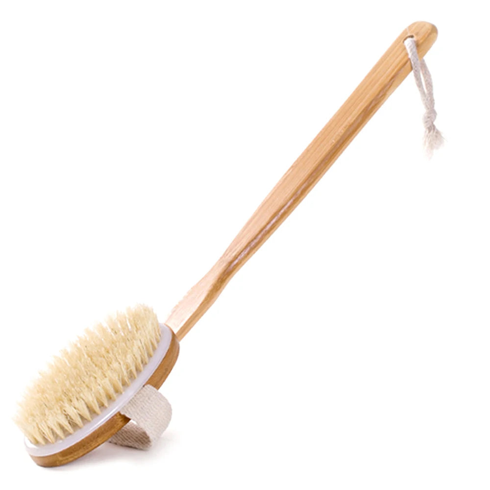 Dry Skin Body Massage Brush – Natural Boar Bristle Exfoliating SPA Brush for Smooth Skin
