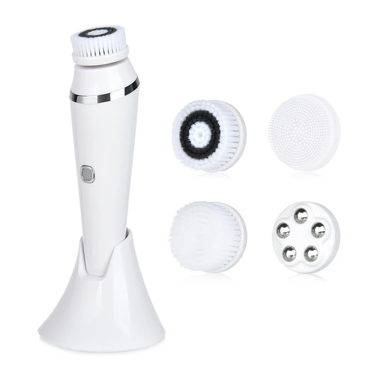 Brosse Visage Électrique 4‑en‑1 – Peau Nette, Douce & Éclatante