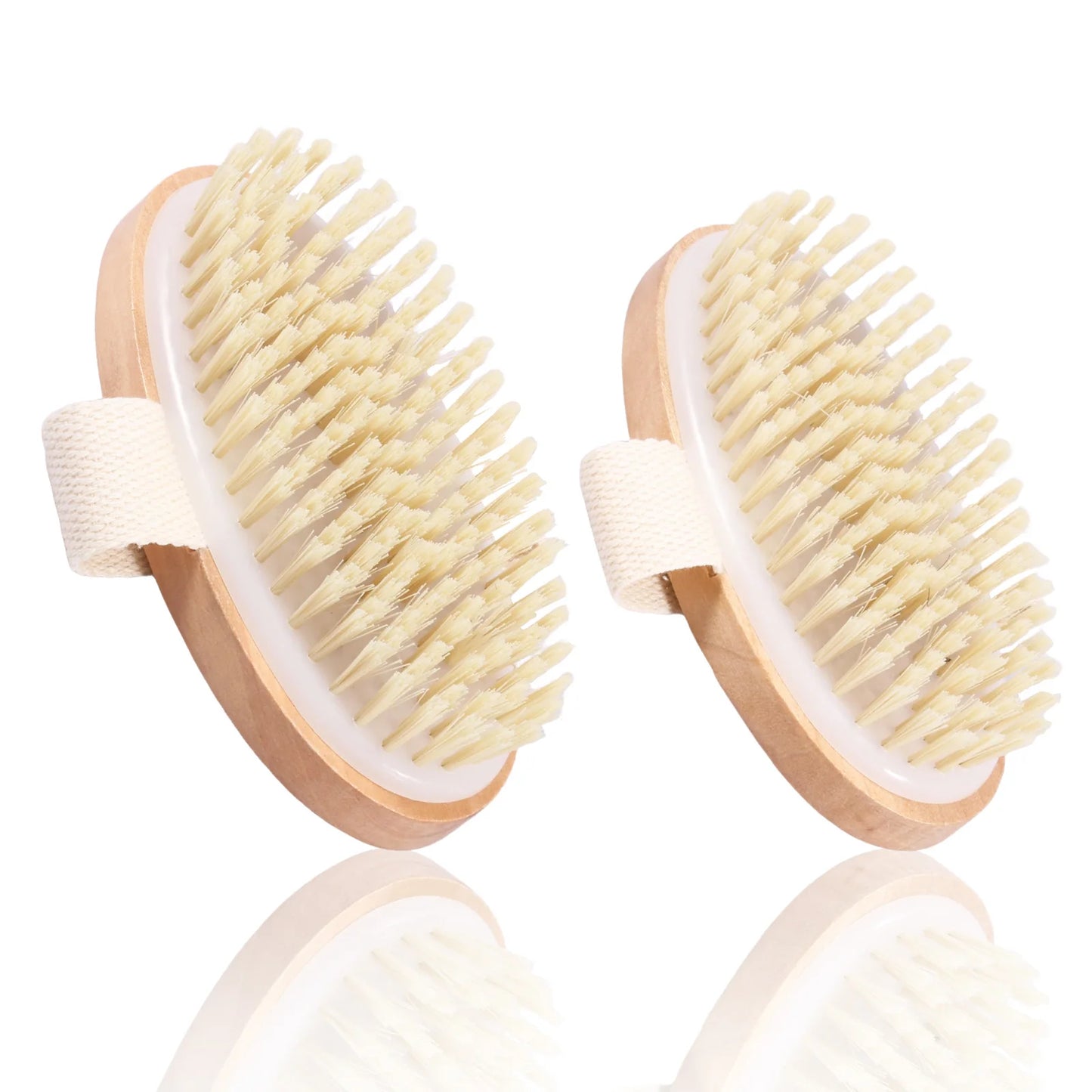 Dry Skin Body Massage Brush – Natural Boar Bristle Exfoliating SPA Brush for Smooth Skin