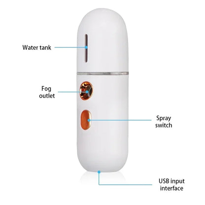 Mini Brumisateur Facial Nano – Spray Hydratant Rechargeable